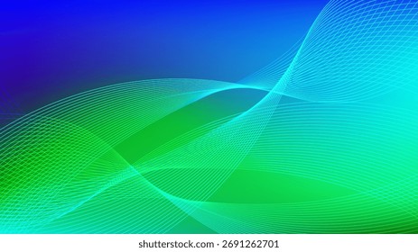 Fondo abstracto de malla degradada azul con líneas mezcladas onduladas agradable para el Fondo de pantalla o el Anuncio