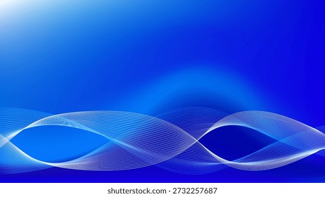 Blue gradient mesh abstract background with wavy lines nice for wallpaper or banner