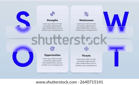 Blue Gradient Modern SWOT Analysis Infographic with Icons