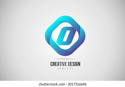 blue gradient O alphabet letter logo icon. Creative design for company