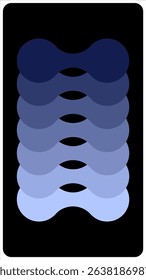 Blue gradient on the star shape with black background 