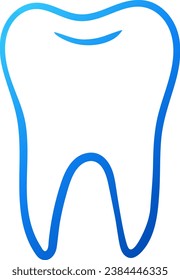 Zahn-Symbol mit blauem Farbverlauf. Symbol für isolierte Zahnbehandlung
