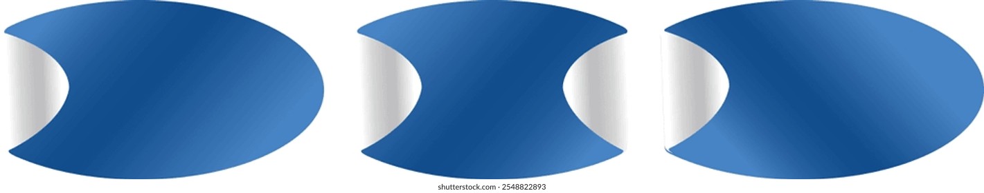 Ilustração de adesivo oval de gradiente azul para venda de inverno no fundo branco