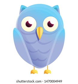 Blue gradient owl icon. Cartoon of blue gradient owl vector icon for web design isolated on white background