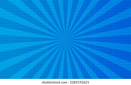 Fondo de arte pop de gradiente azul en estilo de historieta con líneas y círculos.