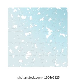 blue gradient puzzle fields with holes on white background