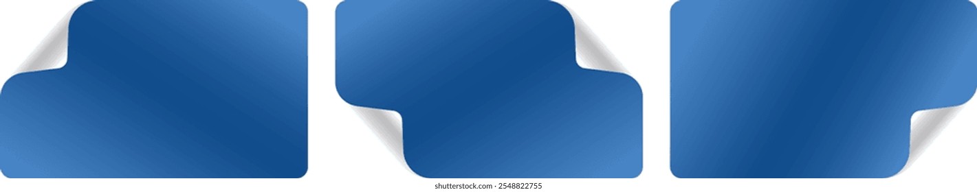 Blue Gradient Rectangle Sticker Illustration for Winter Sale on White Background