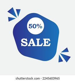 Blue gradient sale discount vector design