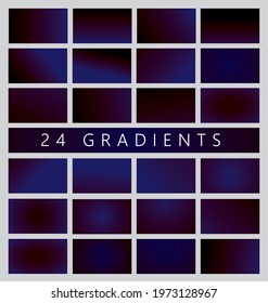 Blue gradient set - 24 gradients ( Vector)