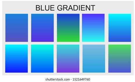 Blue Gradient Set Different Colors For Background. Design for Smartphone screen, mobile app Template, banner ,Wallpaper, background, flyer, Social media. Eps10