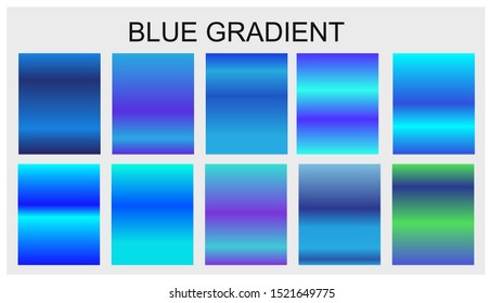 Blue Gradient Set Different Colors For Background. Design for Smartphone screen, mobile app Template, banner ,Wallpaper, background, flyer, Social media. Eps10