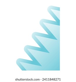 Blue gradient shapes for paper corners. Vector illustration.
