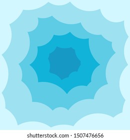 Blue gradient Sky and Clouds vector illustration with air effect. You can use it as a background and place your text.