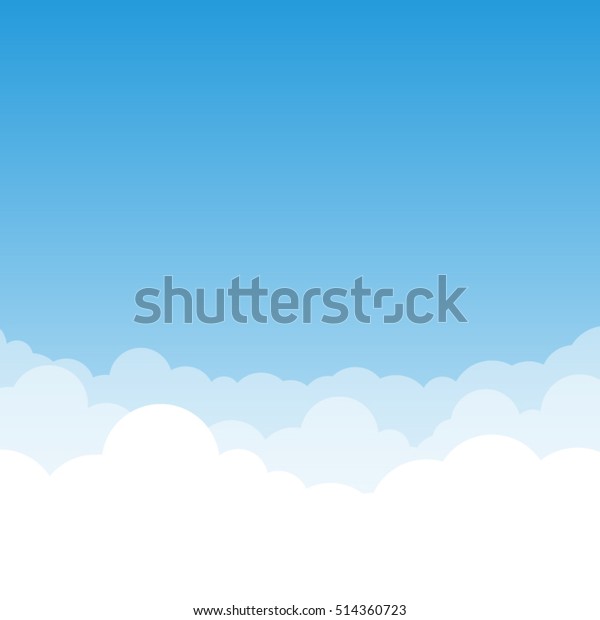 Blue Gradient Sky Clouds Vector Illustration Stock Vector Royalty Free 514360723