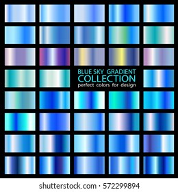 Blue gradient sky. Collection for your design.Vector illustration EPS 10. Isolated on black background.