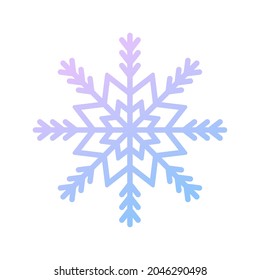 Copo de nieve degradado azul. Diseño del logotipo de iconos. Símbolo de invierno de cristal de hielo. Plantilla para diseño invernal. Ilustración vectorial aislada 