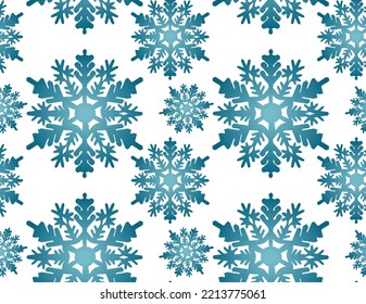 Copos de nieve con gradiente azul. Patrón transparente del vector	
