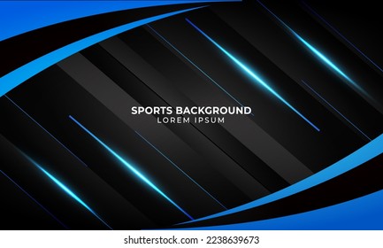 Blue Gradient sports background vector. Modern sports background template. Dark sports background