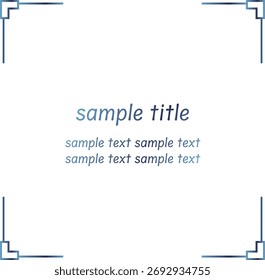 Blue gradient square decorative frame 6