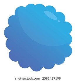 Blue gradient sticker with a scalloped edge, perfect for adding a touch of branding to your designs