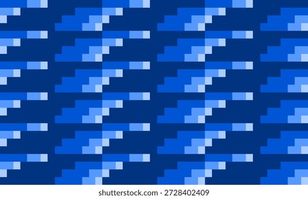Paso azul de la escalera de la tira del gradiente del patrón cuadrado de la repetición del bloque, Imagen repleta, diseño para la impresión de la tela, impresión del patrón