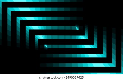 blue gradient stripe on dark background. blue gradient lines on black background. abstract line black background. Dark abstract futuristic background. Neon lines, glow. Neon stripe shapes
