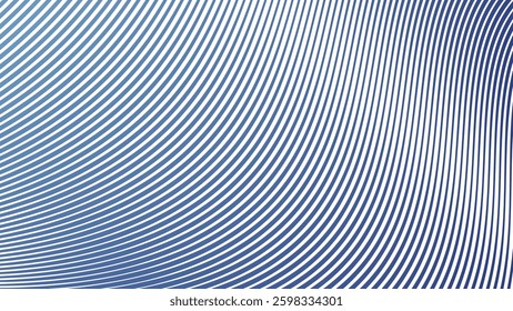 Blue Gradient Stripes Pattern Background. Abstract Modern Backdrop Design. Stylish Smooth Lined Texture. Trendy Digital Wallpaper. Elegant Wavy Graphic Template. Minimalist Flowing Aesthetic