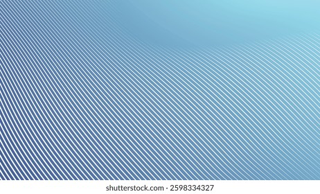 Blue Gradient Stripes Pattern Background. Abstract Modern Backdrop Design. Stylish Smooth Lined Texture. Trendy Digital Wallpaper. Elegant Wavy Graphic Template. Minimalist Flowing Aesthetic