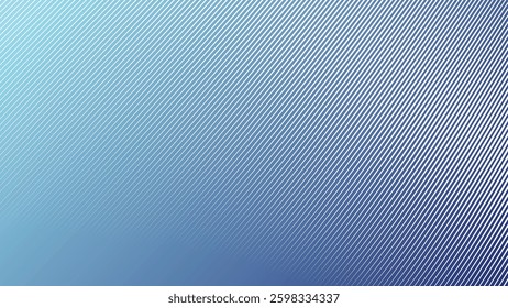Blue Gradient Stripes Pattern Background. Abstract Modern Backdrop Design. Stylish Smooth Lined Texture. Trendy Digital Wallpaper. Elegant Wavy Graphic Template. Minimalist Flowing Aesthetic
