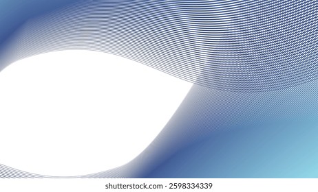 Blue Gradient Stripes Pattern Background. Abstract Modern Backdrop Design. Stylish Smooth Lined Texture. Trendy Digital Wallpaper. Elegant Wavy Graphic Template. Minimalist Flowing Aesthetic