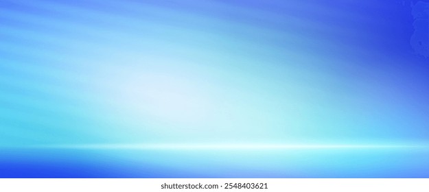 Blue gradient studio background with limbo light. 3d abstract empt room for display product on floor. Pastel plain photography with sky texture render. Clean photo space with showcase to advertise