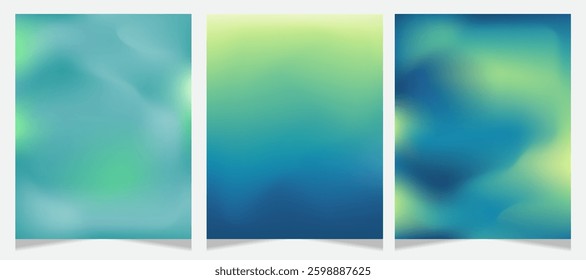 blue gradient studio room, abstract background pattern, walls and floor reflect neon lights, dark tones and feel  speed of digital technology connected blue-green background.