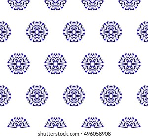 blue gradient style floral illustration. complex geometric vector pattern of interwoven lines and shapes. seamless texture. for interior design, wallpaper,
