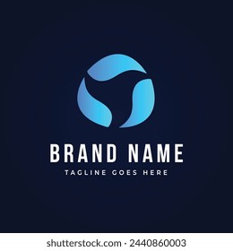 Blue Gradient Technology logo template