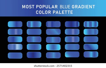 Blue gradient template, blue metallic gradient background, set of blue gradient 