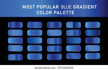 Blue gradient template, blue metallic gradient background, set of blue gradient 