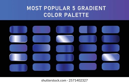 Blue gradient template, blue metallic gradient background, set of blue gradient 