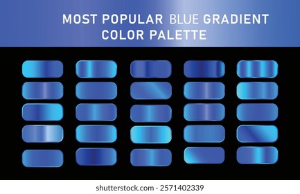 Blue gradient template, blue metallic gradient background, set of blue gradient 