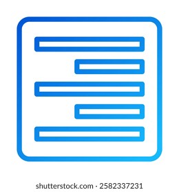 Blue Gradient Text Alignment Icon Design Vector