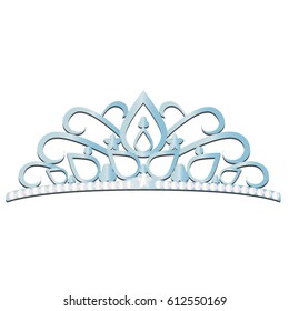 blue gradient tiara with pearl colored rim