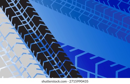 Fondo azul de las Pistas del neumático del gradiente.

