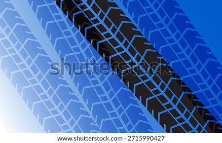 Blue gradient tire tracks background.

