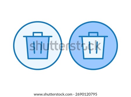 Blue gradient trash bin icon representing delete or remove function, perfect for websites, forms, and apps.