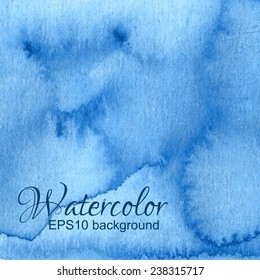 Blue gradient vector abstract nature ornamental watercolor background.