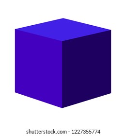 Blue gradient vector cube. Vector icon stock illustration .