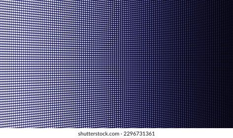 Blue gradient videowall. Pixel screen. Led TV digital displaytexture. Lcd monitor with points. Electronic diode effect. Projector grid template with bulbs. Television background. Vector illustration.