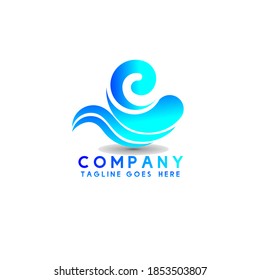 Blue Gradient Water Logo Modern Style Stock Vector (Royalty Free ...