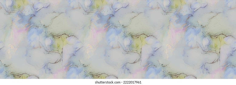 Blauer Farbverlauf Wasser Farbe. Grüne Vektorgrafik-Leinwand. violetter Marmor, Kunsthintergrund. Grüner Hintergrund der Alkoholtinte. Fluid Blue Texture. Gold Tinte Farbe. Marmor Rosa Aquarell. Luxus-Nahtlose Malerei