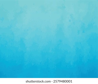 Blue gradient watercolor illustration vector paint on old paper with grain smudge dirty texture abstract for
