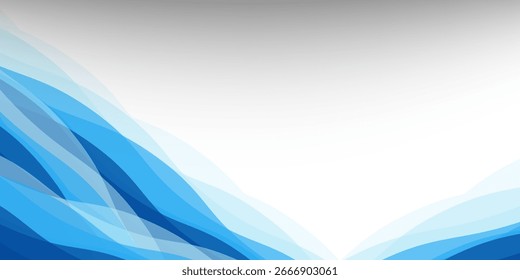 Fundo branco da camada de onda do gradiente azul. eps moderno 10